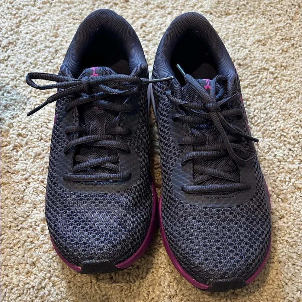 Under Armour Grey and Purple Running Shoes - Picture 3 of 6